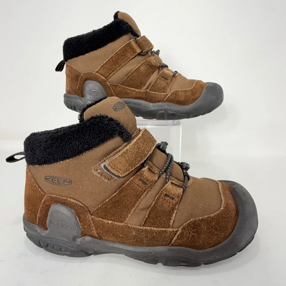 Keen Kids Brown Suede Insulated Winter Boots 1026737 Size 3Y Warm -4F Rated